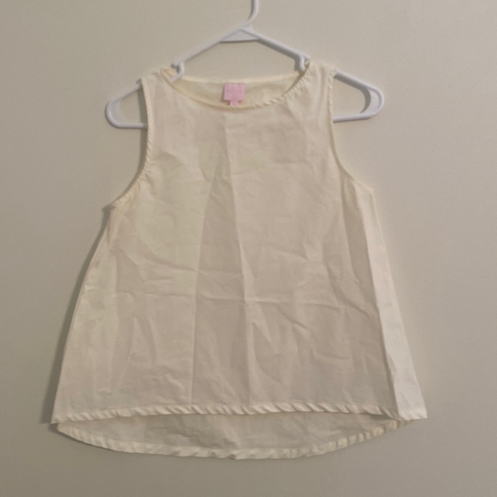 Vintage Ann Mashburn off white peplum tank